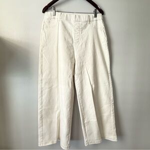 Anna&Ava Pull On White Wide leg cropped pants with Faux pockets size XL NWT